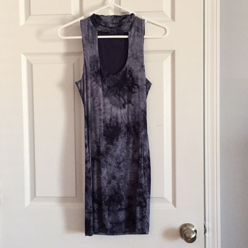 blue dyed dress